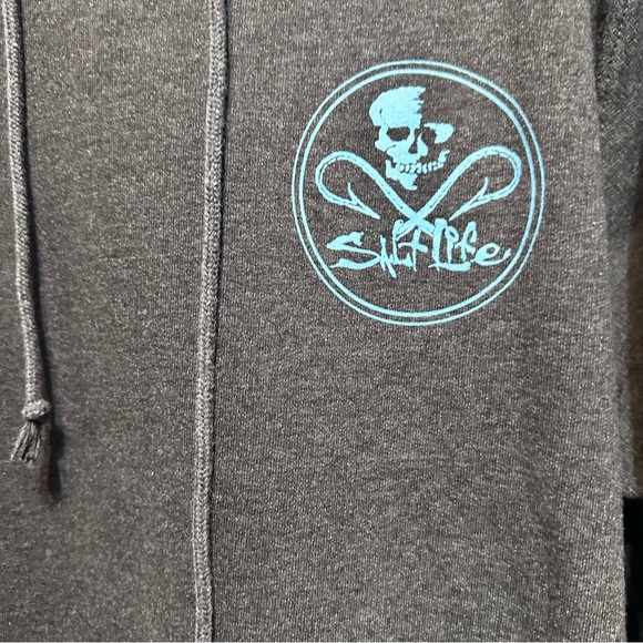 Salt Life Live Salty Gray Blue Hoodie Size L Mens Lrg Jacket - Picture 4 of 10